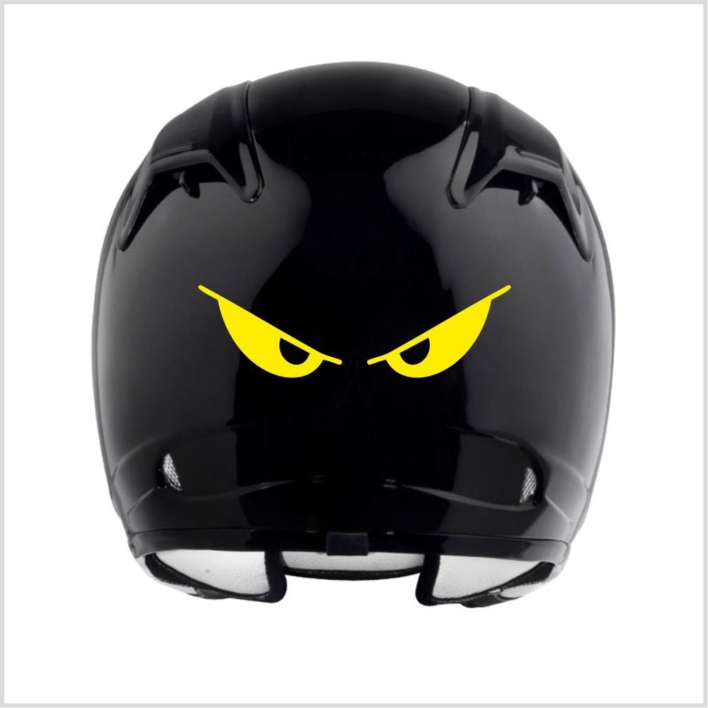 Everything Graphix Evil Eyes No Fear Motorcycle Biker Helmet Reflective Decal Sticker M2 5 1/2'' X 1 1/2'' (Reflective Yellow)
