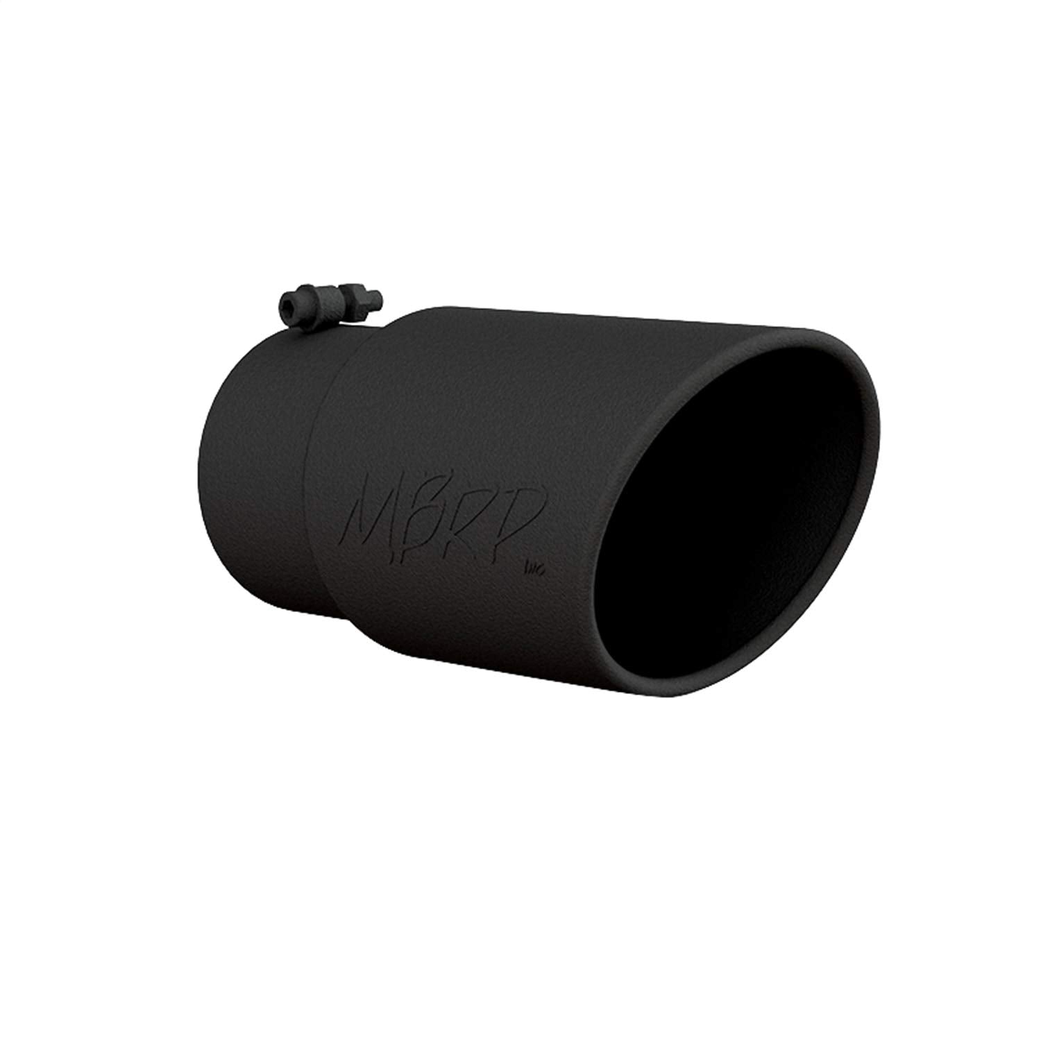 MBRP T5075BLK Black Coated Exhaust Tip (6 O.D., Angled Rolled End, 5 Inlet, 12 Length)