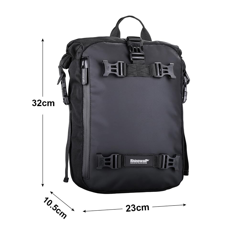 Rhinowalk Motorcycle Tail Bag 10L Waterproof Motor Pannier Bag Motor Travel Luggage Motorbike Rear Rack Trunk Storage Bag Profes
