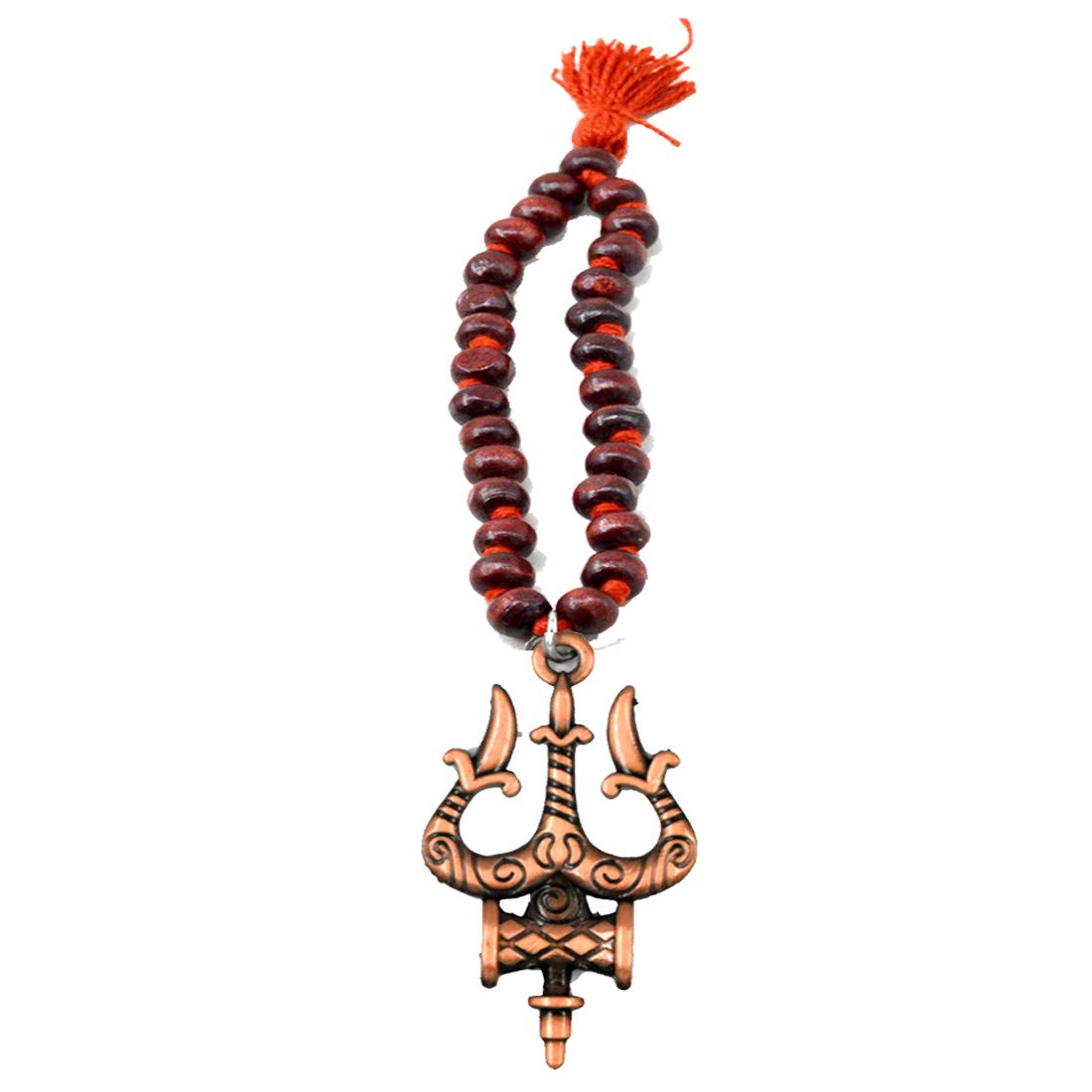 AFHFaynci Trishul with Damru Copper Car Charm Hanging Ornament/Interior Wall Hanging Showpiece Dream Catcher Positive Vibes Balc