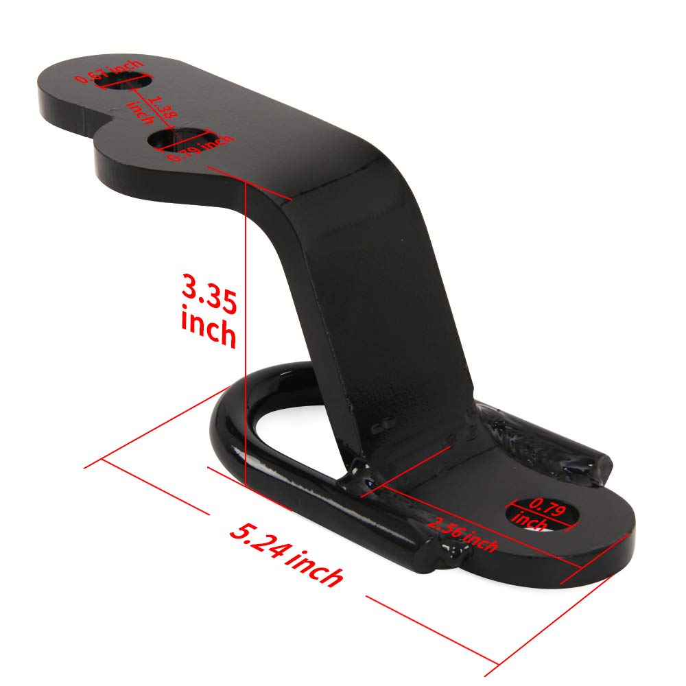 NIXFACE Heavy Duty ATV/UTV Three-Way Hitch Attachment - Metal, Black, Model FBANI-S106
