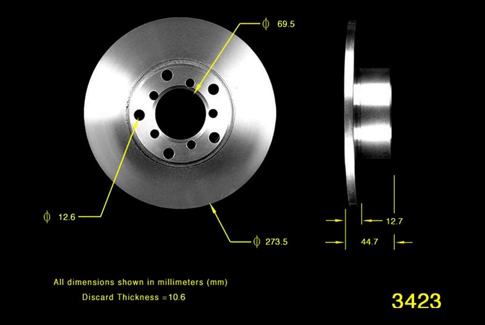 Bendix Premium Prt1649 Front Brake Rotor For Select Models Mercedes-Benz 220, 220D, 230, 230S, 250, 250C, 250S, 250Se, 250Sec, 2
