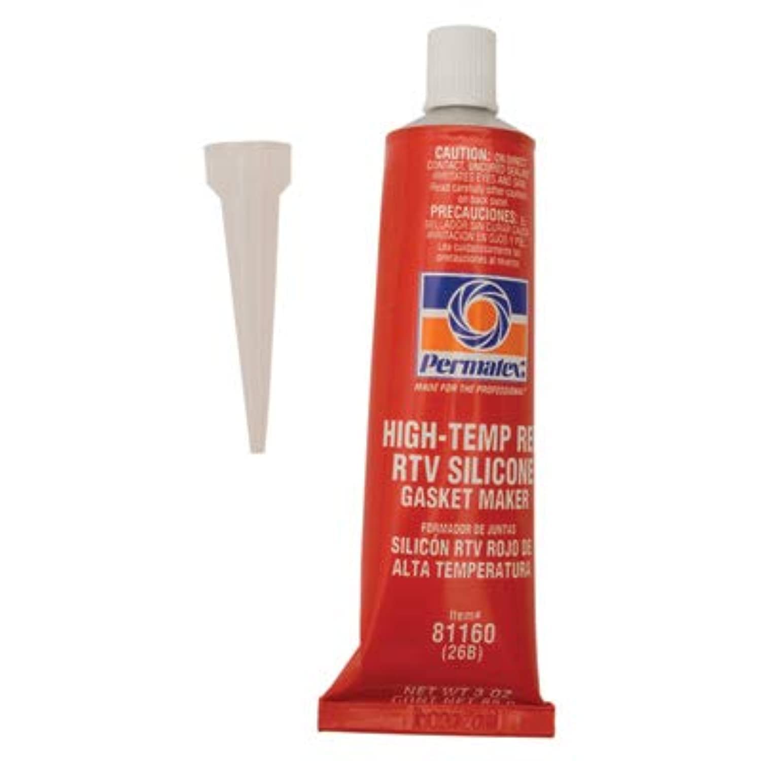 Permatex High-Temp Red RTV Silicone Gasket, 3 oz - Model 81160, Durable Silicone Sealant