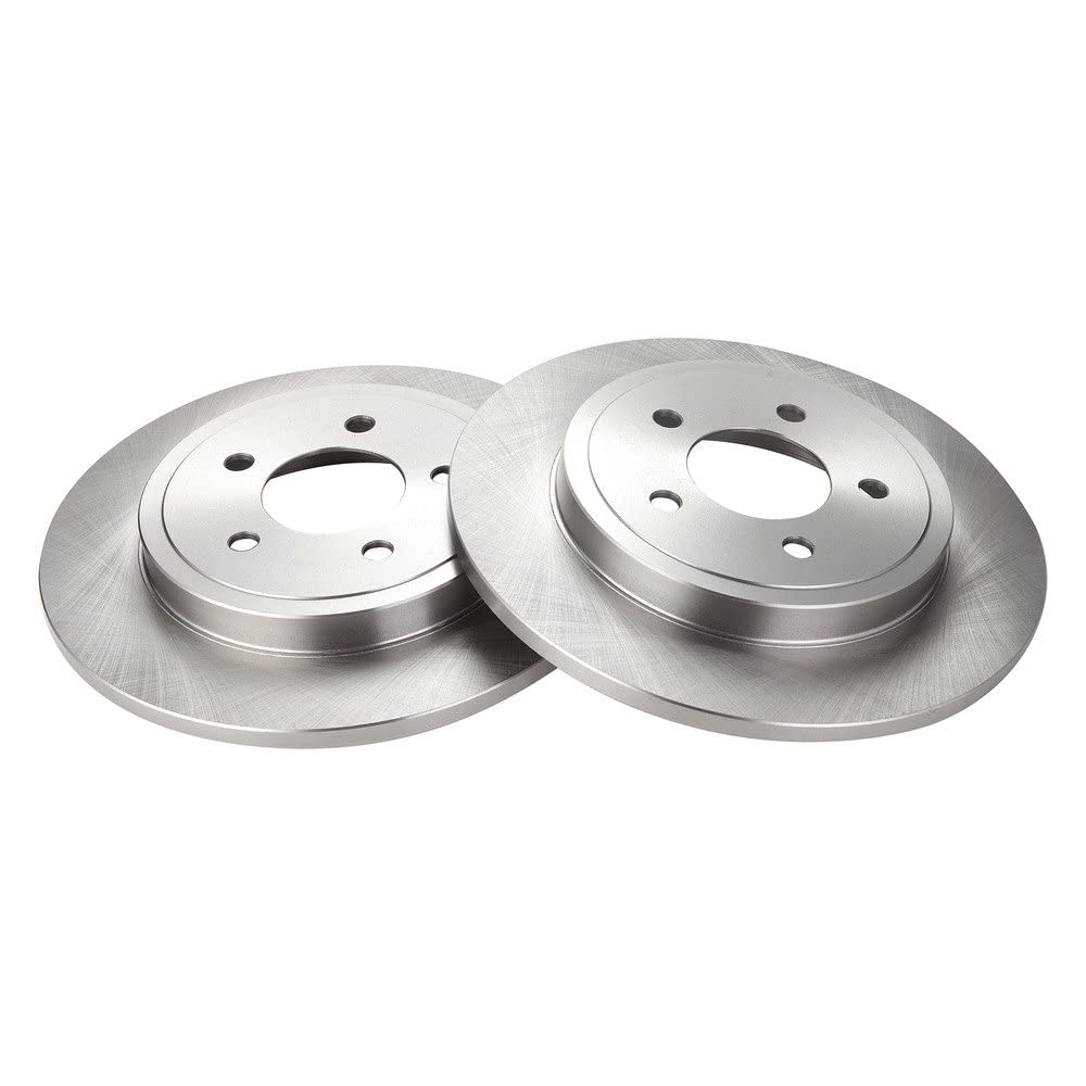 Trq Rear Brake Rotors Set Solid Compatible With 2005-2010 Ford Escape Mazda Tribute 2005-2009 Mercury Mariner