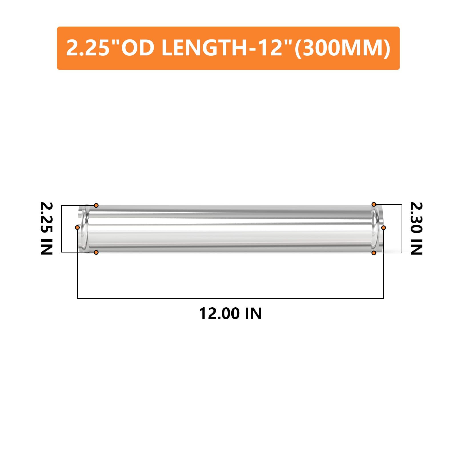 Gasher 1Pcs 12''(300Mm) Aluminum Alloy Tube Aluminum Straight 2.25''Od With Bead Roll, Intercooler Pipe For Intake And Cooling S