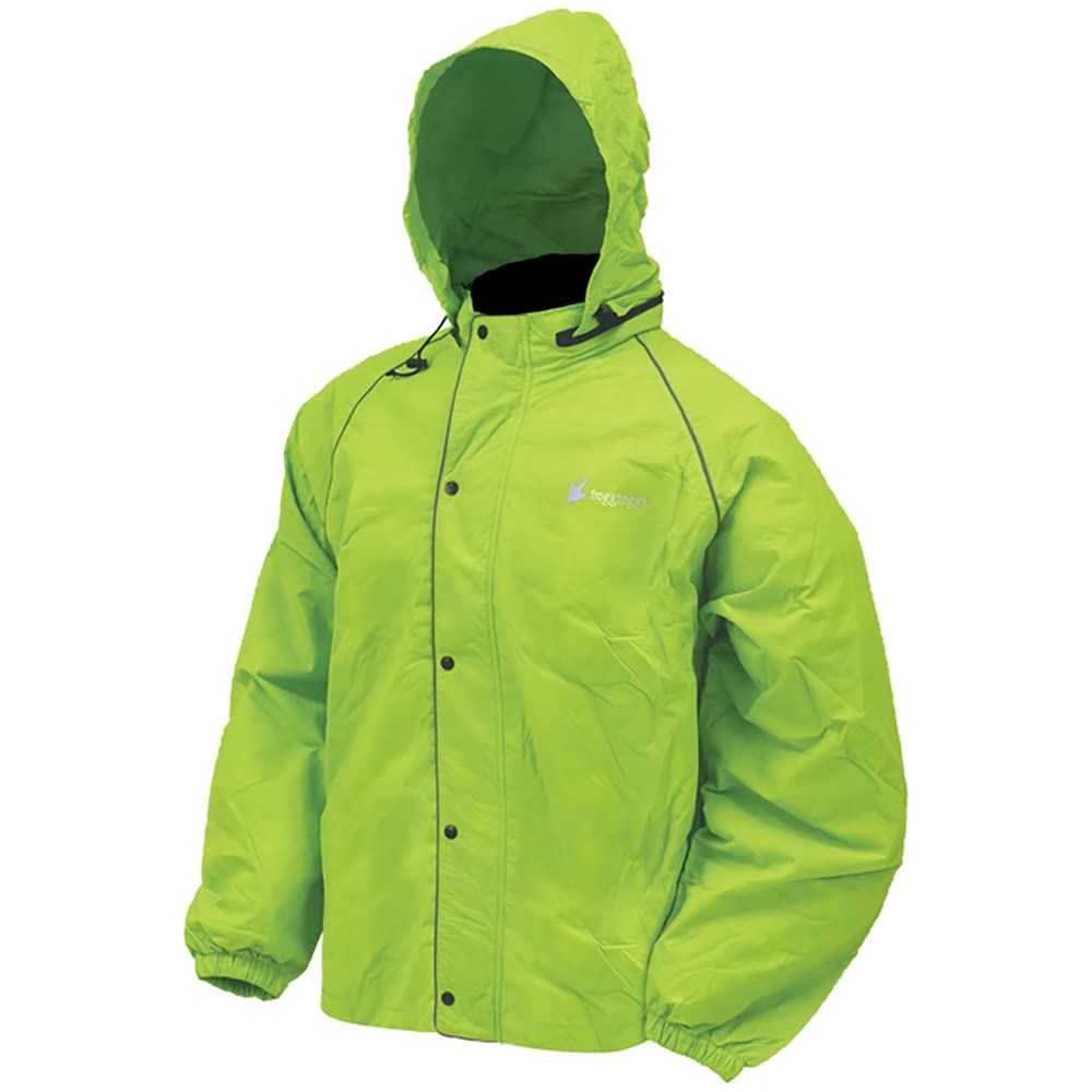 FROGG TOGGS Men's Road Toad Reflective Waterproof Rain Jacket, Hi-Vis Black, X-Large - Perfect for Outdoor Adventures