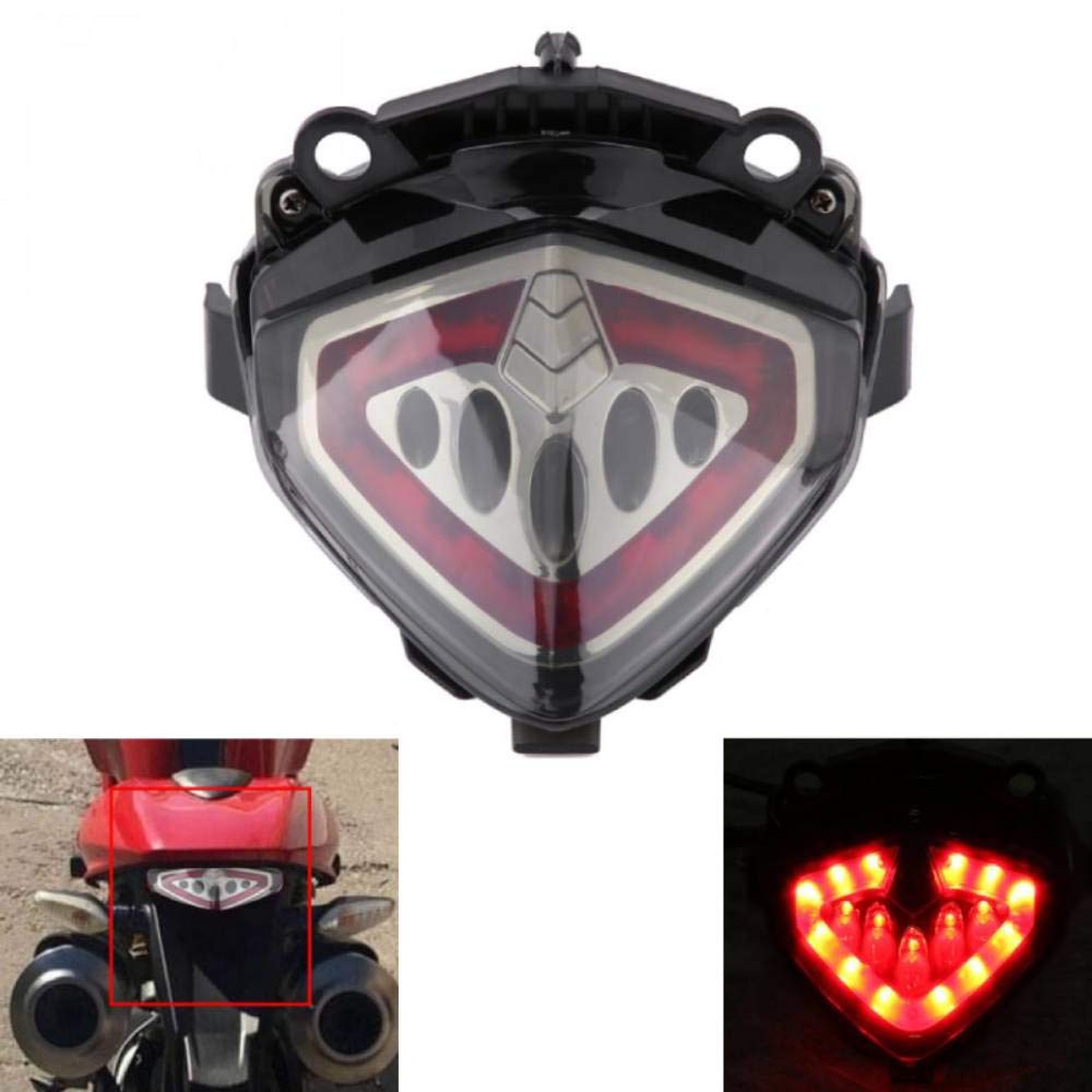 MZS Motorcycle Tail Light, LED Integrated Turn Signal Blinker Clear Compatible with CBR500R CBR 500R CB500F CB500X 2013-2015