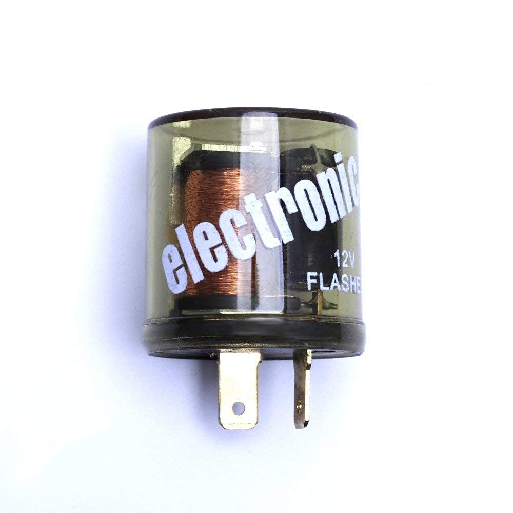 2-Pin Electric Flasher Relay, VOFONO 12V Heavy Duty 2 Pin Compatible Automobile Motorcycle Bike Scooter Fix Turn Signal Bulbs Fa