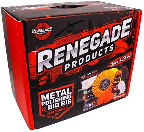 Renegade Products Big Rig & Semi Truck Metal Polishing Complete Kit with Buffing Wheels, Buffing Compound, Safety Flanges, Polis