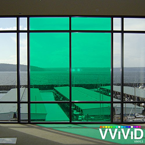 Vvivid Transparent Colorful Vinyl Window Tinting Sheets (1.49Ft X 5Ft, Green)