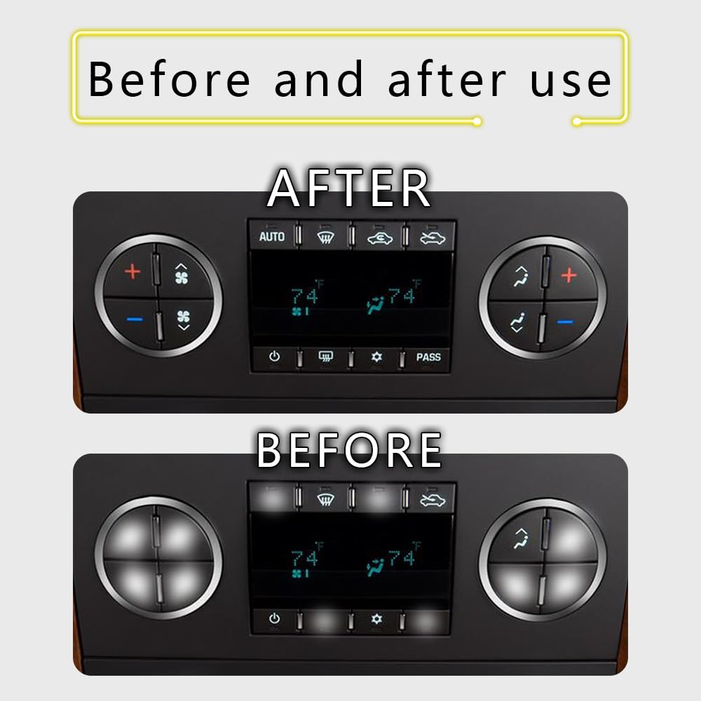 Kutyun AC Dash Button Repair Kit - 2PCS Decal Replacement for Chevy/GMC, Black, Model qph0011