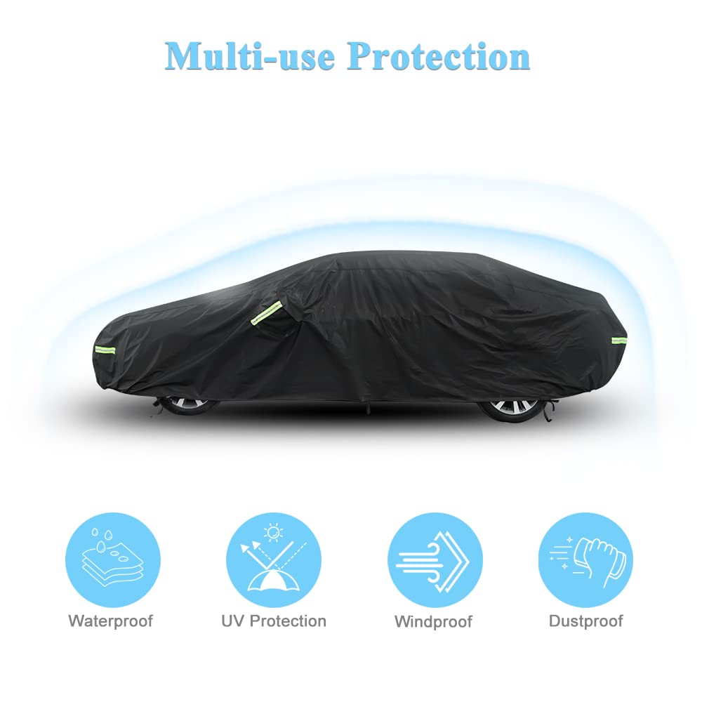 Morhept Car Cover Custom Fit For Toyota Corolla, Waterproof All Weather Full Exterior Cover Rain Snow Uv Protection Cover With D