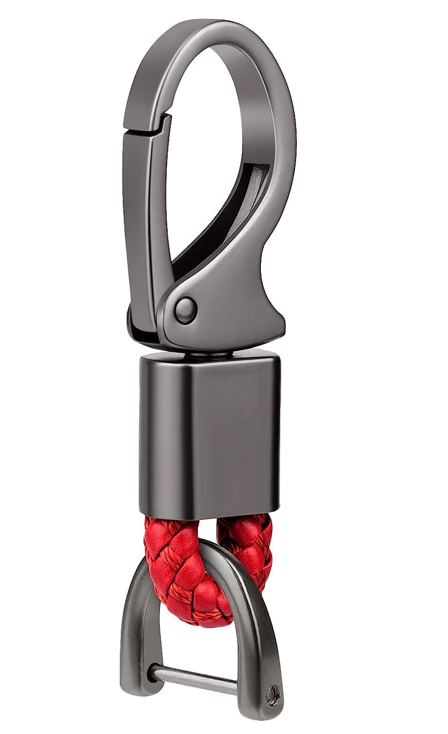 Contacts Red Braided Keychain Leather Strap Keyring Accessories Car Key Chain Ring Pu Rope Hook1 Keyring With Zinc Alloy (Pack O