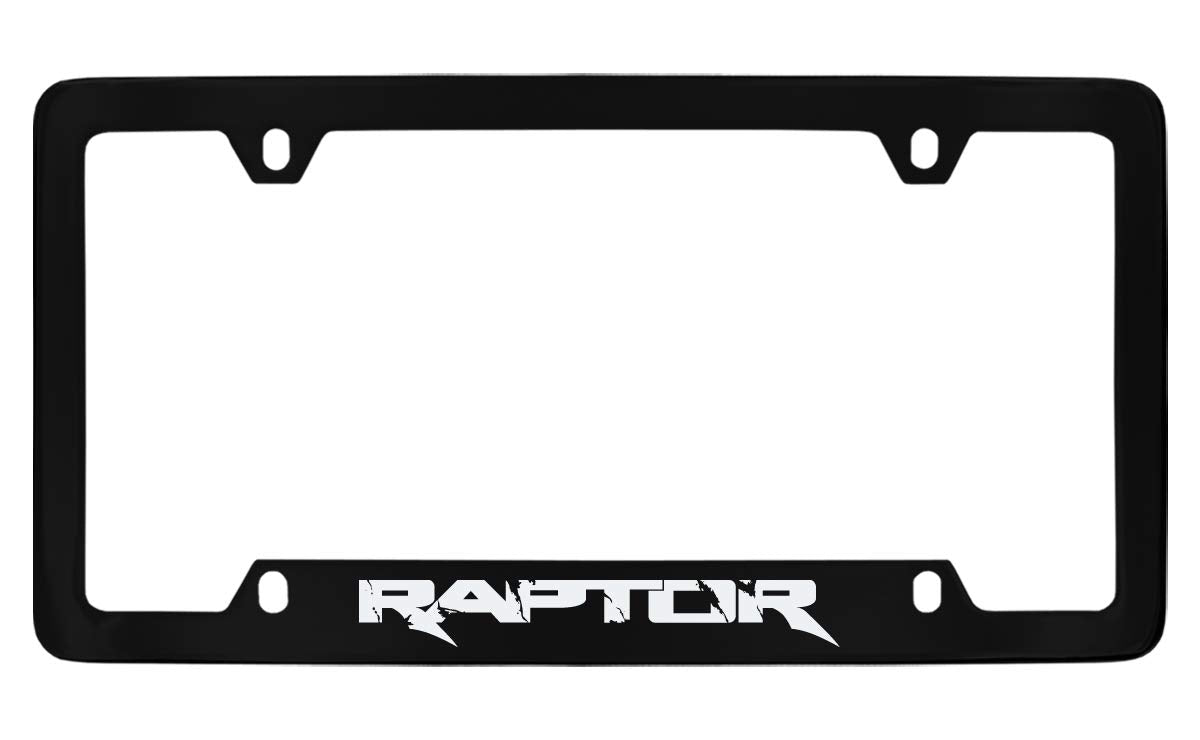 Ford Raptor Metal License Plate Frame Holder (Black D)