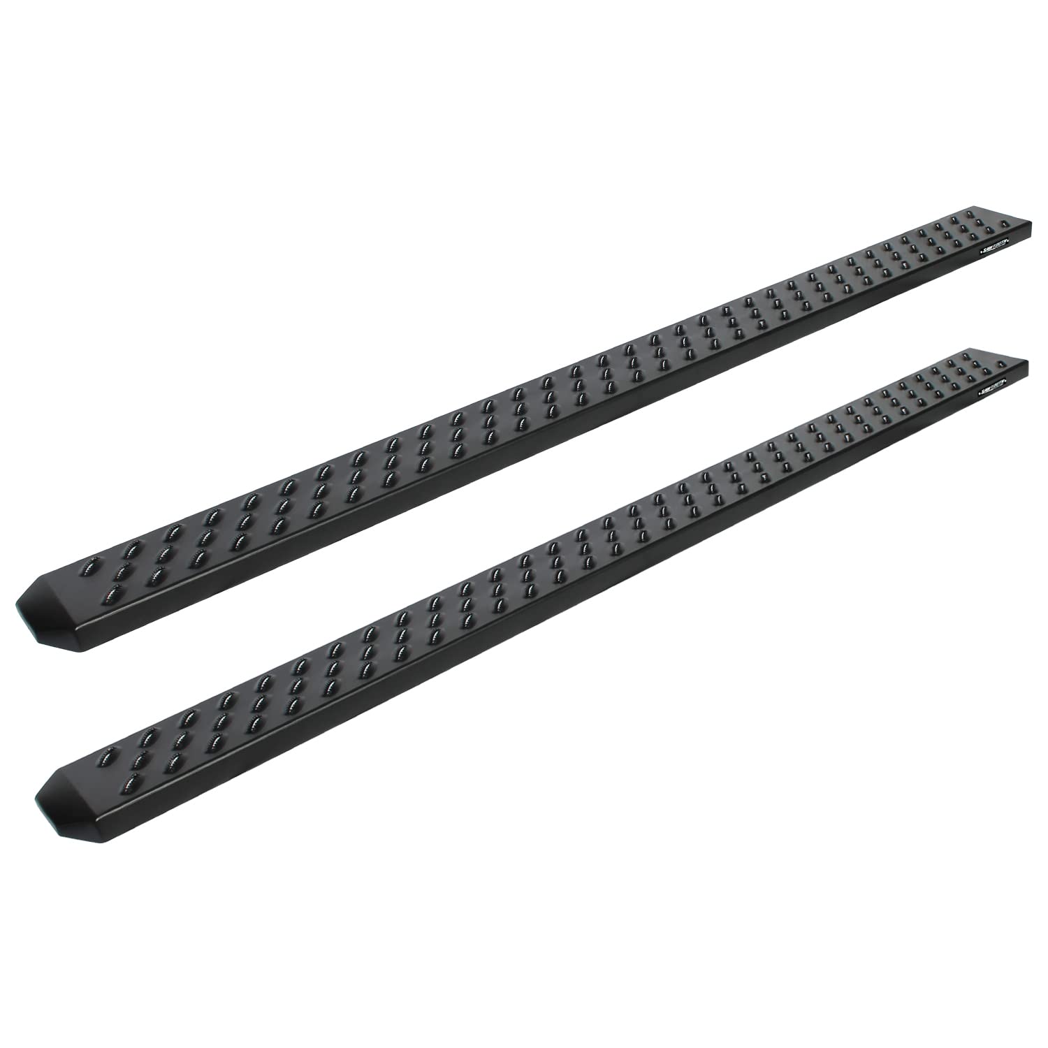 Raptor Series Running Boards Steps 6.5In Wide Sawtooth Grip Black Aluminum For 07-21 Tundra Crewmax Cab