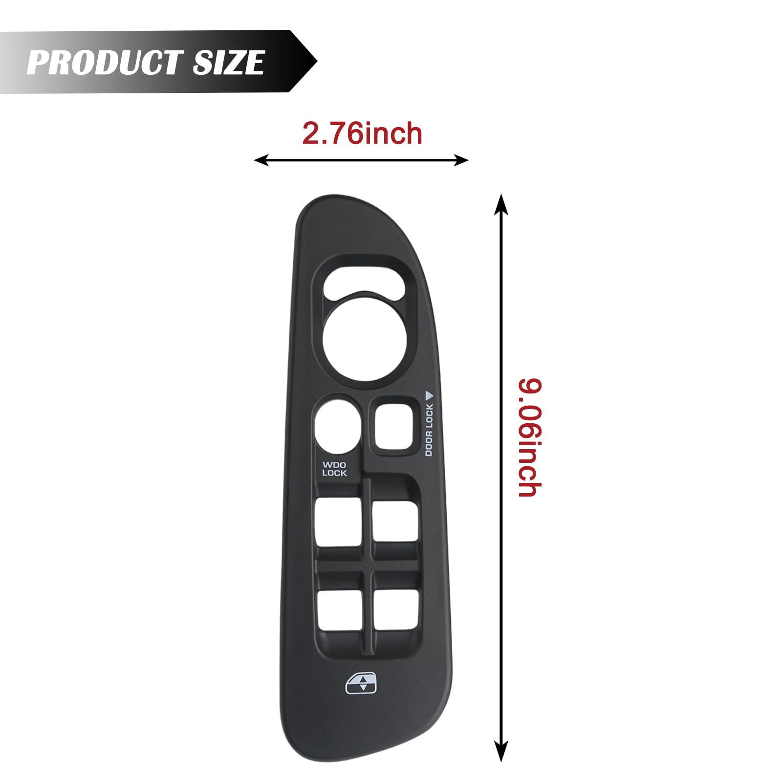 Black Master Power Door Window Switch Bezel Front Driver Side | for 2002-2008 Dodge Ram 1500 2500 3500 Quad Cab,2006-2008 Dodge