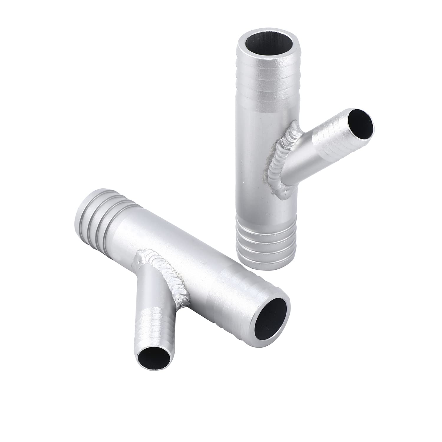 BBBBOX Aluminum Y Fittings for UTV SXS RZR CAN AM - 1 Inch to 5/8 Inch - Silver - Model BBBBOX