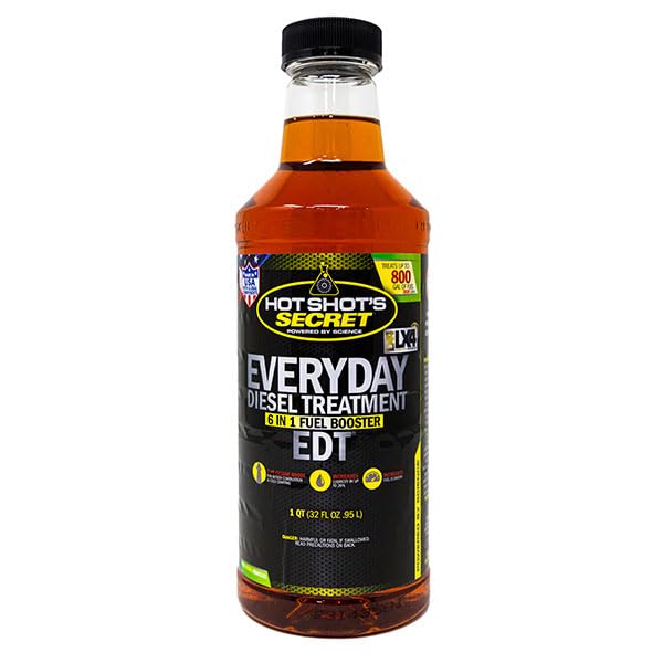 Hot Shot'S Secret Everyday Diesel Treatment 32Oz, 6-In-1 Diesel Additive - Injector Cleaner, Fuel System Cleaner, Fuel Additive Boosts Cetane