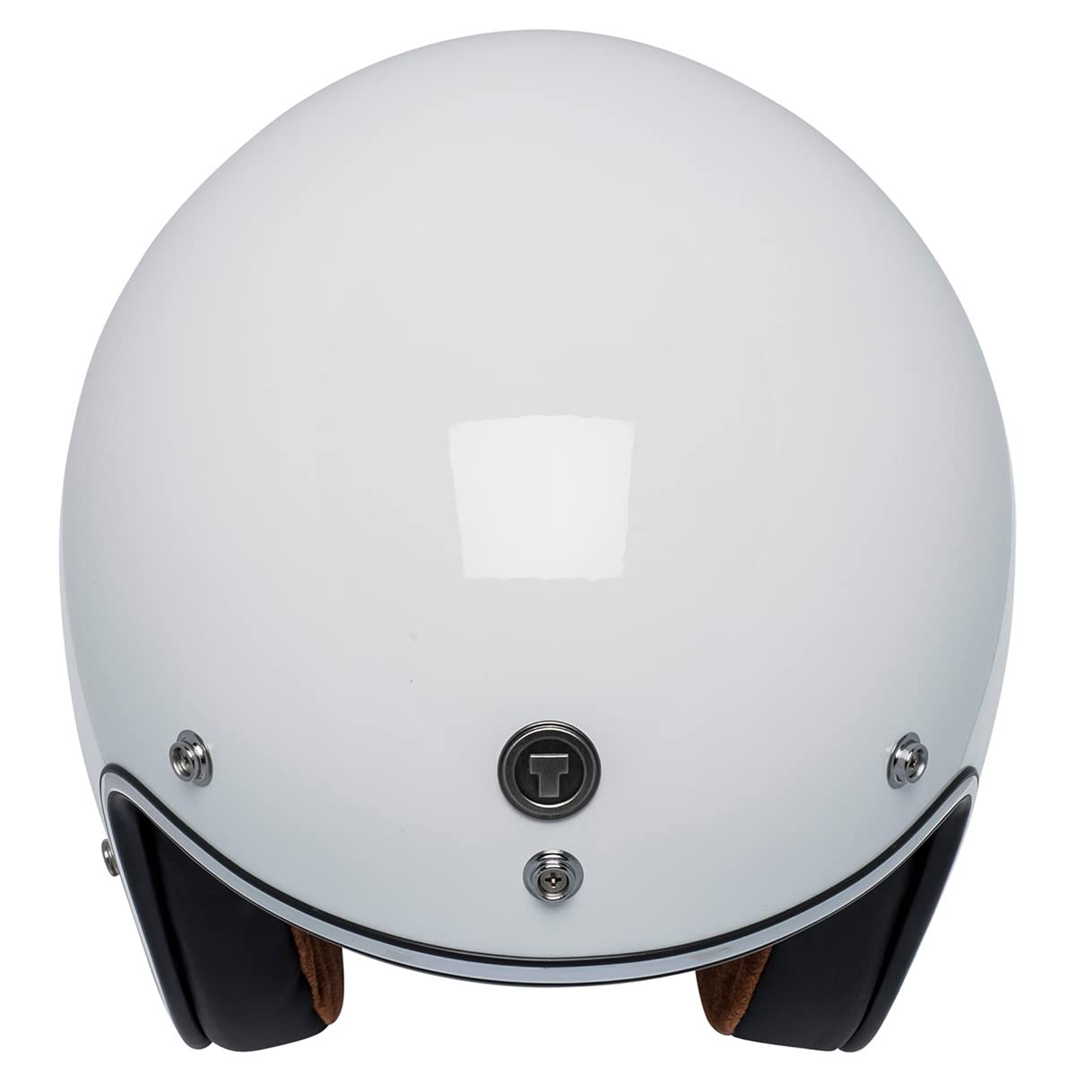 Torc Unisex-Adult Open-Face-Helmet-Style T-50 3/4 Retro Motorcycle Helmet With Graphic Iso Bars (Gloss White,Medium),1 Pack
