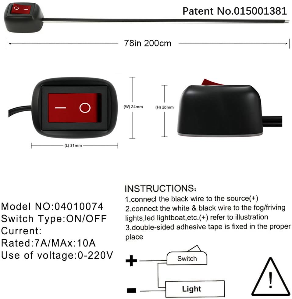 Gebildet 12V-230V/10A Spst Red Water Drop Shape Paste Type Button Switch,Off/On Switch For Fog Driving Lights,Neon Lights,Led Li