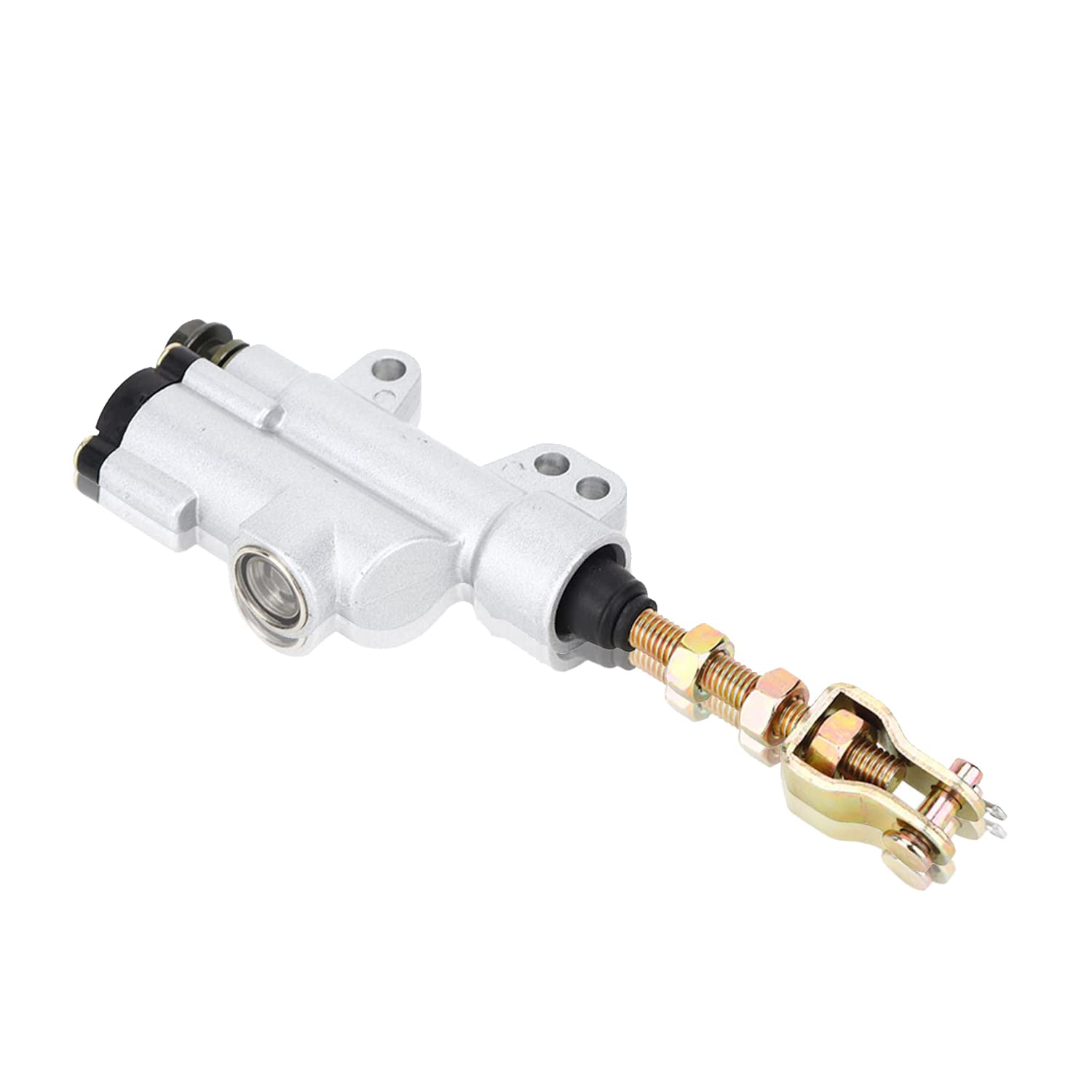 Rear Brake Master Cylinder Coolster 10mm Compatible with ATVs for Most of Motorcycle, Such as Suzuki/Kawasaki/Honda/Yamaha(Silve