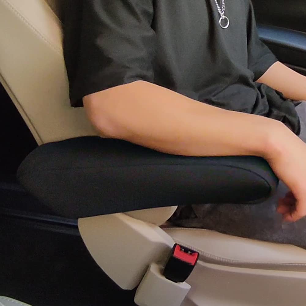 Aomsazto For Honda Crv 1997-2010 Seat Armrest Covers Black Arm Rest Cover Replacement Fabric One Pair