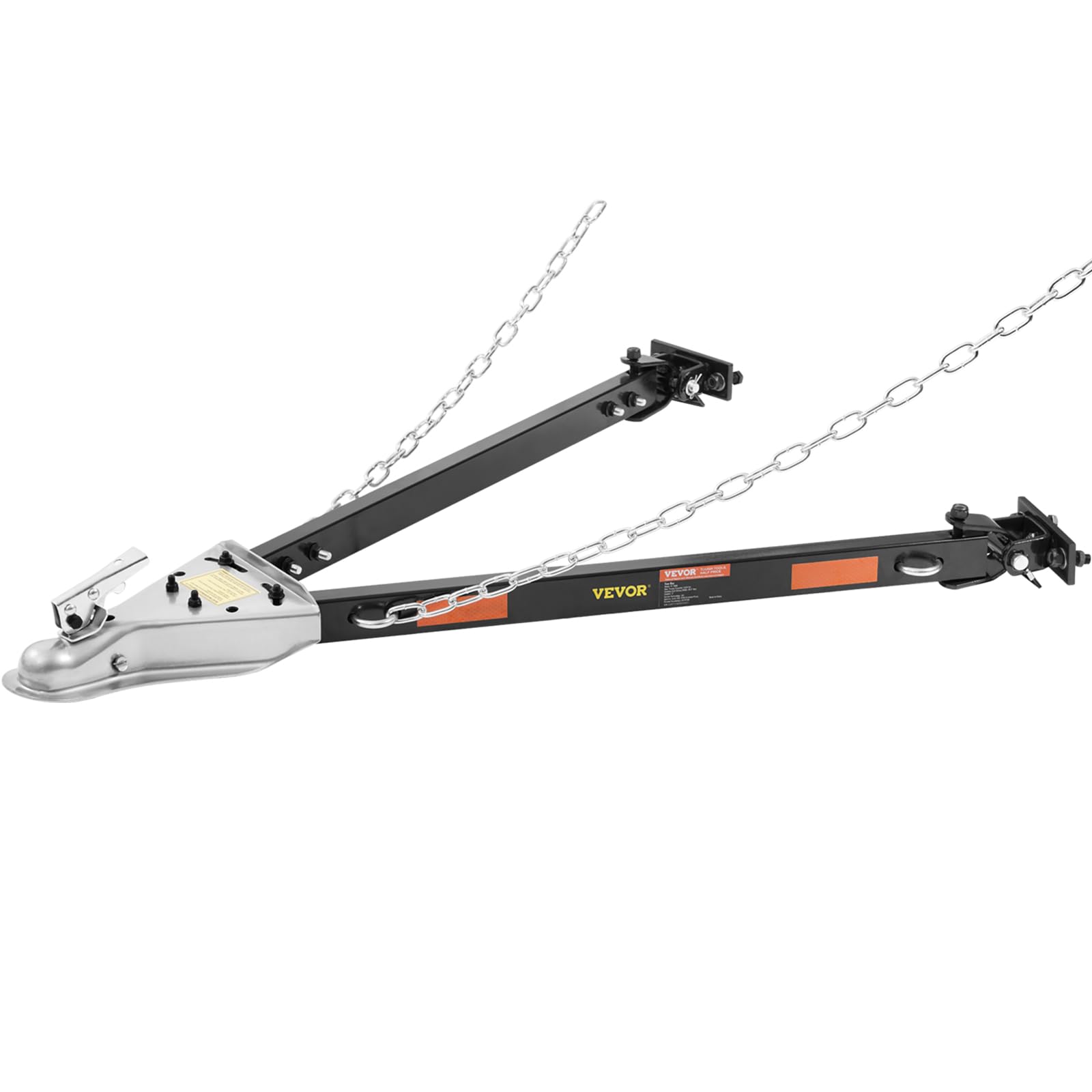 Vevor Tow Bar, 5500 Lbs Towing Capacity With Chains, Powder-Coating Alloy Steel Bumper-Mounted Universal Towing Bar, Coupler Fits 2-Inch Ball Hitch, 39.4-Inch Opening Width, For Rv Car Trailer Truck