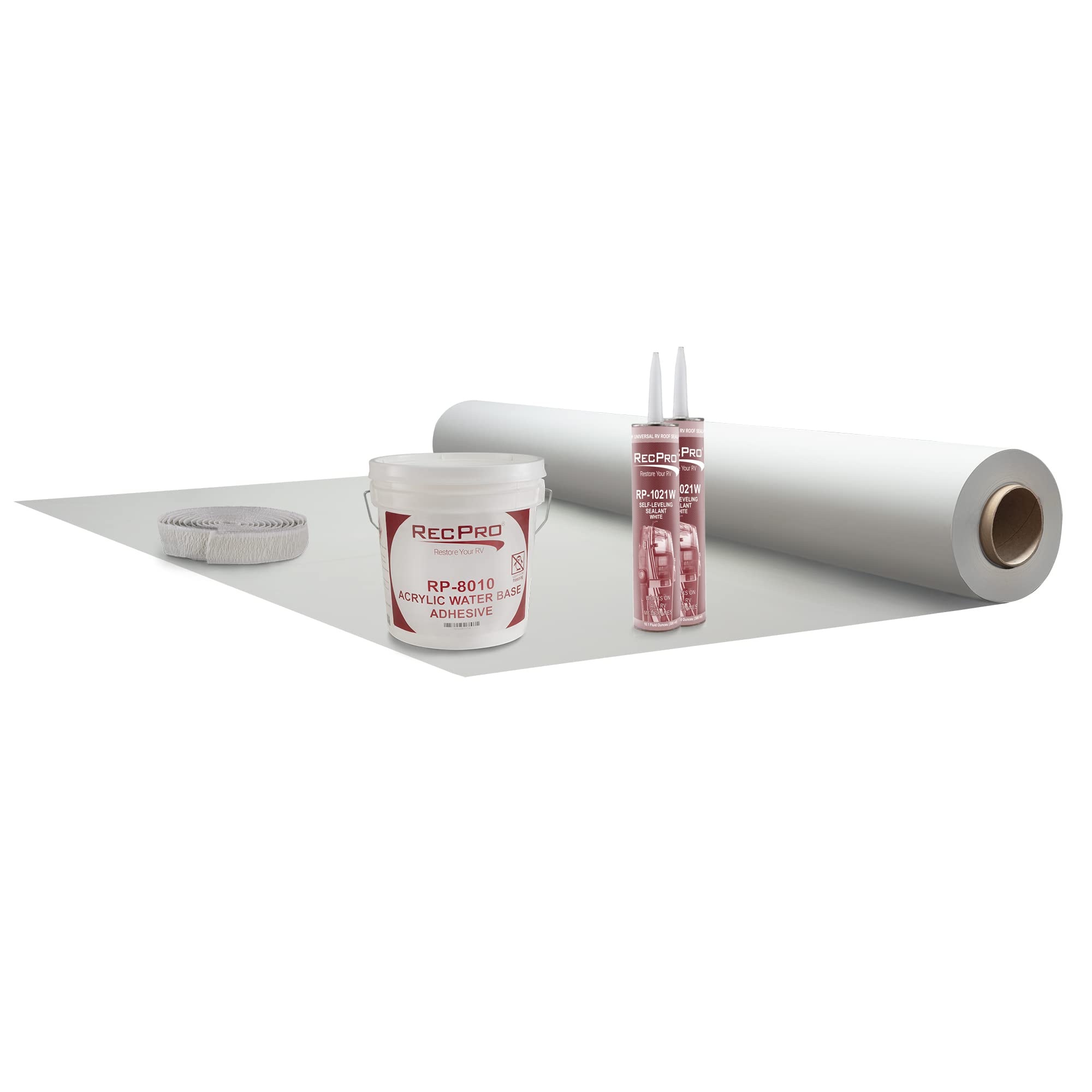 Recpro Rv 8.5' Wide Rubber Roof Repair Kit | Weatherproof | Butyl | Made In Usa (5 Ft)