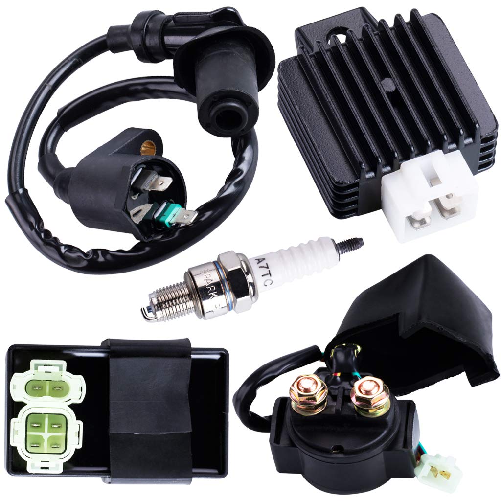Cncmotok Ac Cdi Ignition Coil Relay Voltage Regulator Spark Plug For Tomberlin Crossfire 150R Spiderbox 150Cc Go Karts Parts Gy6 150Cc Engine Scooter Moped Hammerhead Gts American Sportworks 150