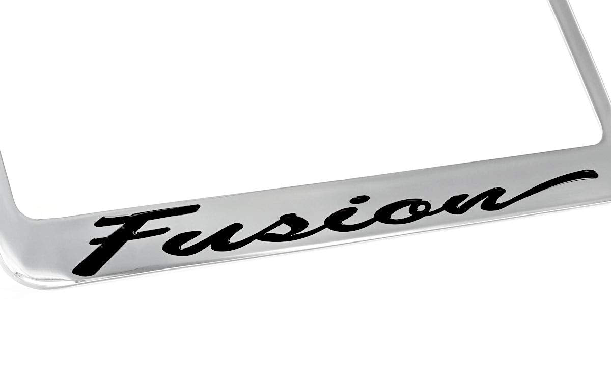 Ford Fusion Script Chrome Plated Metal License Plate Frame Holder