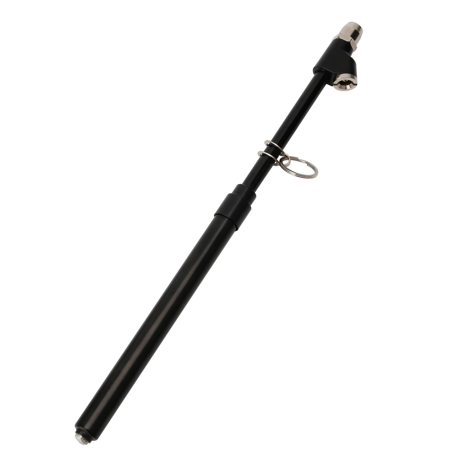 Measureman Heavy Duty Dual Head Truck Tire Gauge, Solid Brass Body, Black Painting, Aluminum Slide, with Hook, Range 10-150psi/k