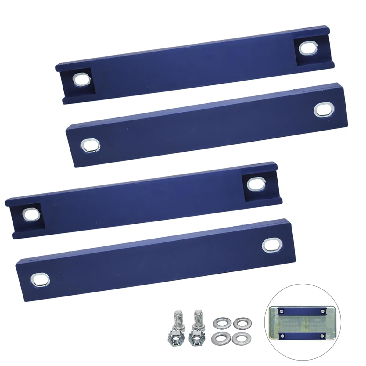 Wfpower 4 Pack Magnetic License Plate Holder, Dealer Demo Tag Test Drives Rubber Coated Strong Magnetic Protection Magnets Bar H
