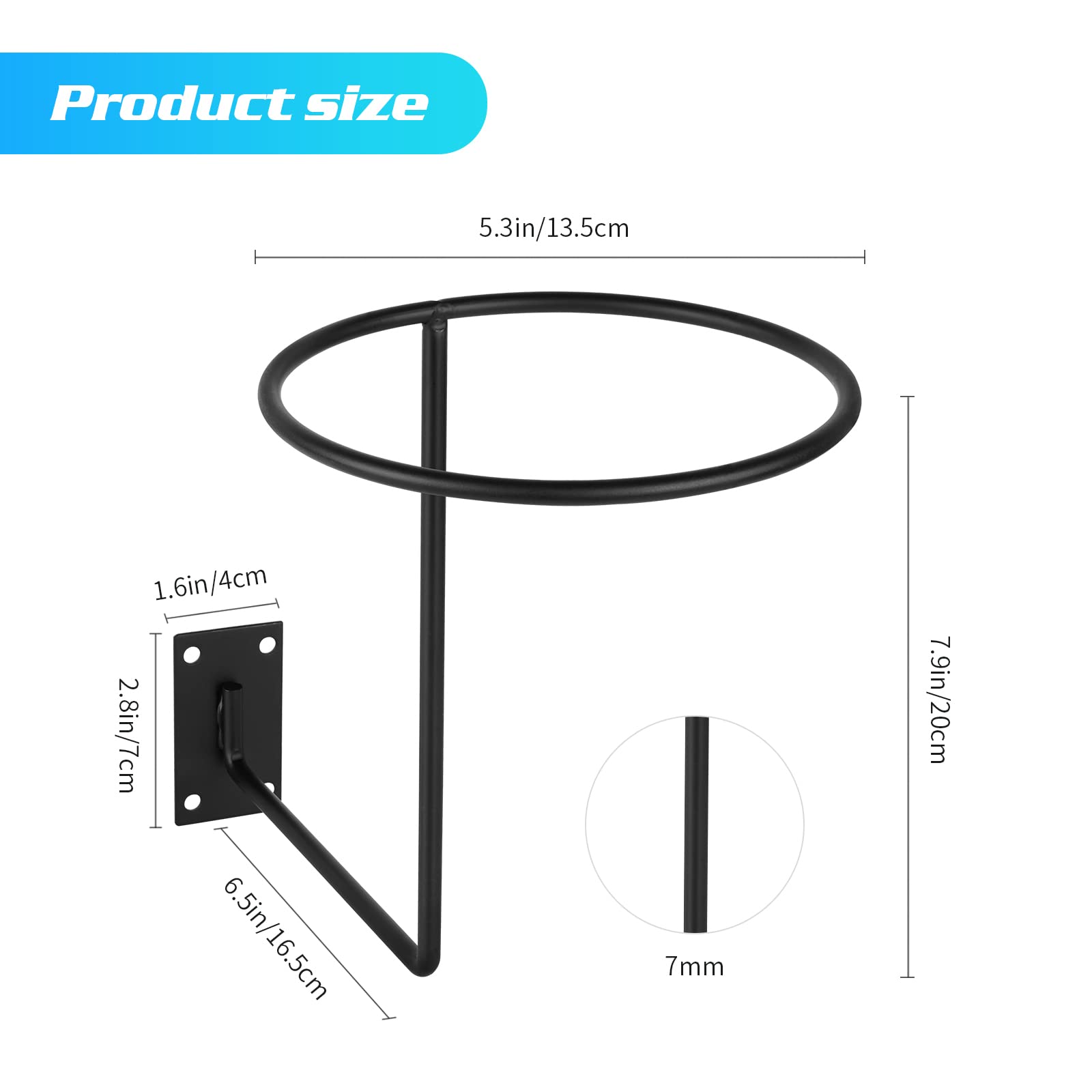 Mannifen Pei Motorcycle Accessories Helmet Holder Jacket Hanger Wall Mounted Multifunctional Rack (Black 6Pc)