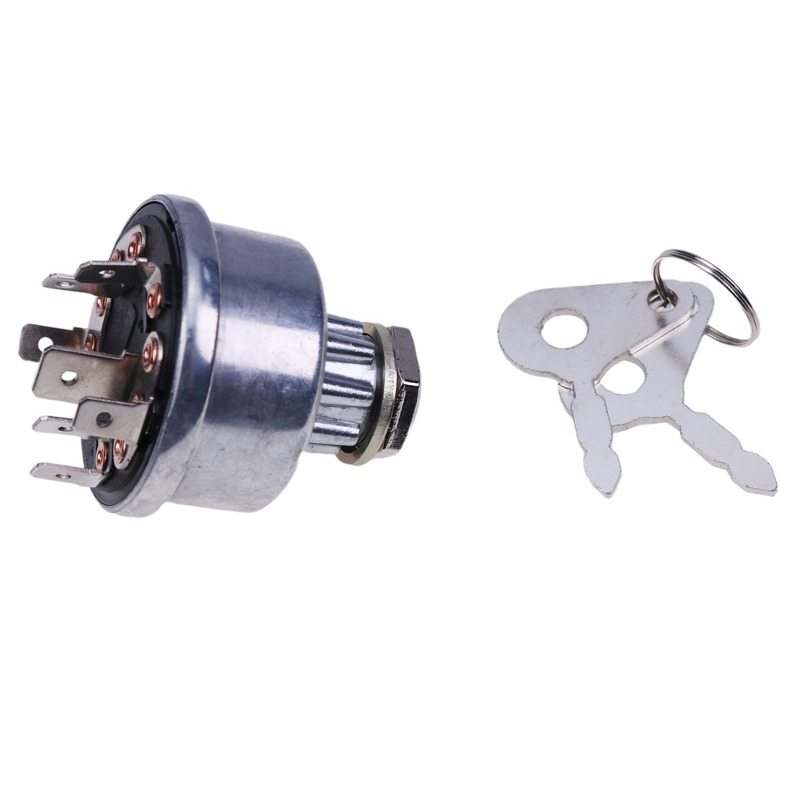 JZGRDN Ignition Key Switch E7NN11N501AB Compatible with Ford 2000 3000 4000 5000 6000 7000 8000 2600 3600 4600 Tractor, 530 531