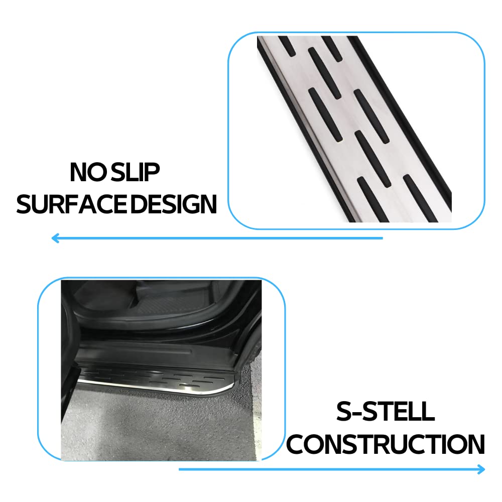 Titopena Side Steps for Ford Explorer 2020-2025, Silver/Black Aluminum Running Boards with Mud Flaps