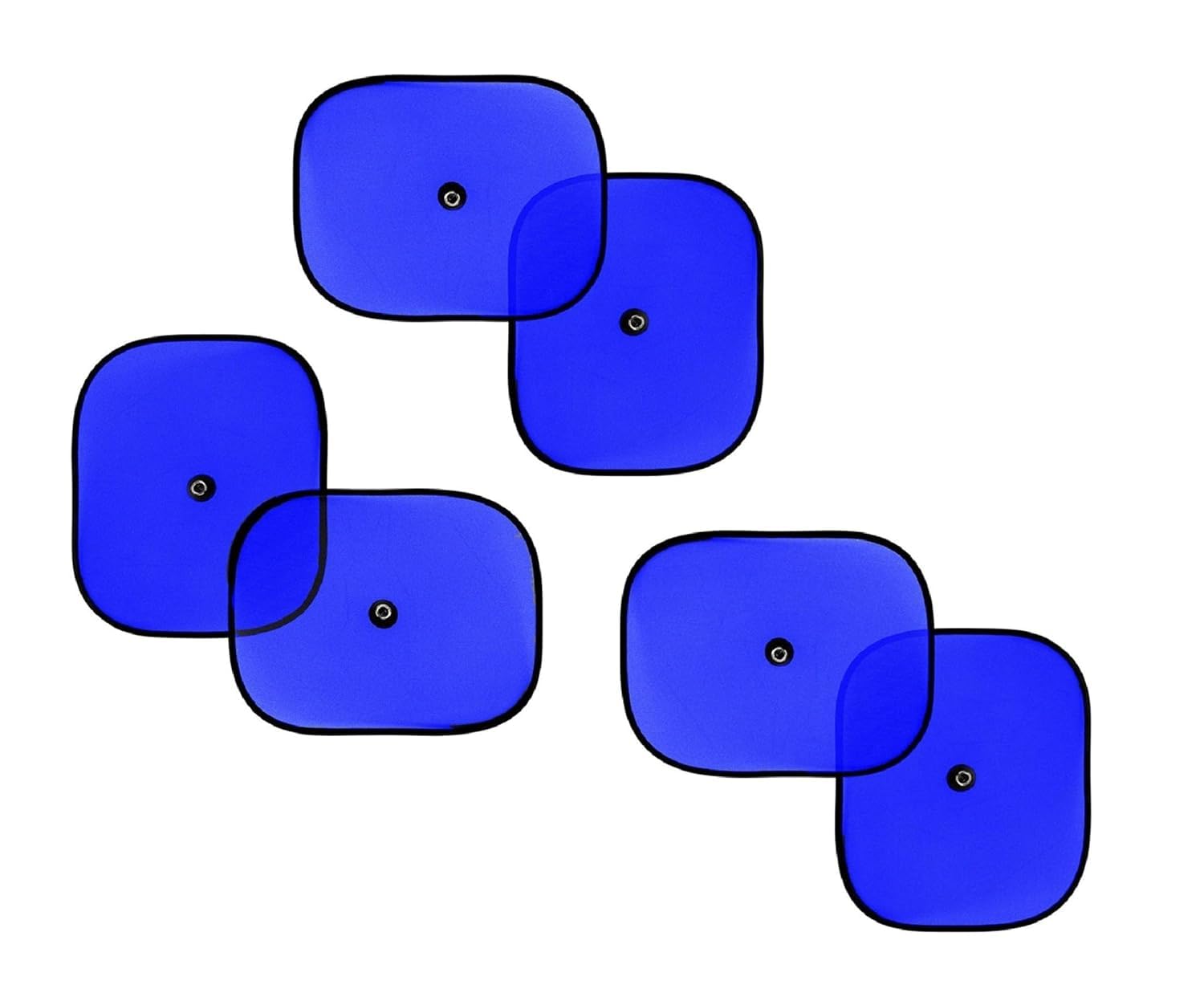 Adwait Car Window Sunshade Set of 6 Pieces CHIPKOO Blue Color with vaccum Suction Cups for Hyundai Grand i10 Nios Facelift 2023