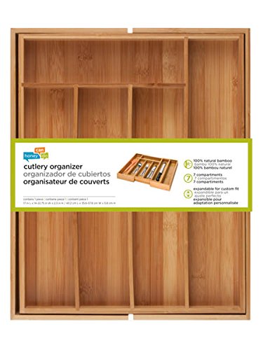Honey-Can-Do Bamboo Cutlery Tray Kch-01078 Natural Medium