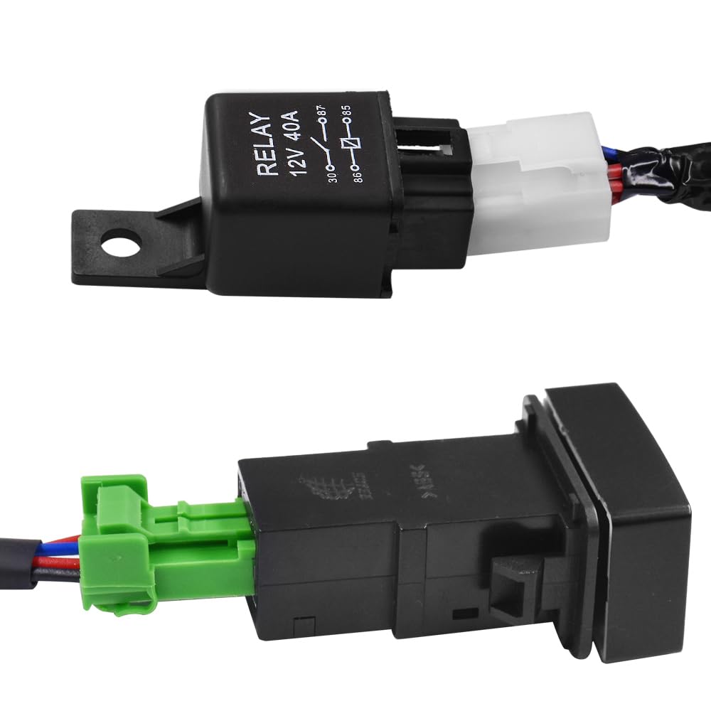 HUIQIAODS H11 Fog Light Wiring Harness with 40A Relay & Switch, Rubber, Fog Light Wire