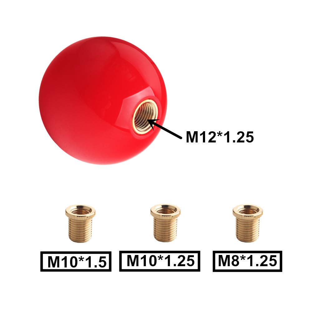 DEWHEL Red/Black 6-Speed Short Throw Shift Knob, Acrylic, Model DE-8327, 12X1.25/10X1.5/10X1.25