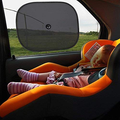 AUTOVEA Car Side Window StickOnSunshades with Vacuum Cups (Set of 2) Black for Toyota Prius Hybrid