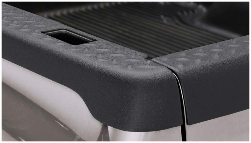 Bushwacker Ultimate Bedrail Caps - Diamondback W/ Stake Holes | 2-Piece Set, Black, Smooth Finish | 59503 | Fits 1994-2001 Dodge Ram 1500; 1995-2002 Ram 2500, 3500 Fleetside 6.5' Bed