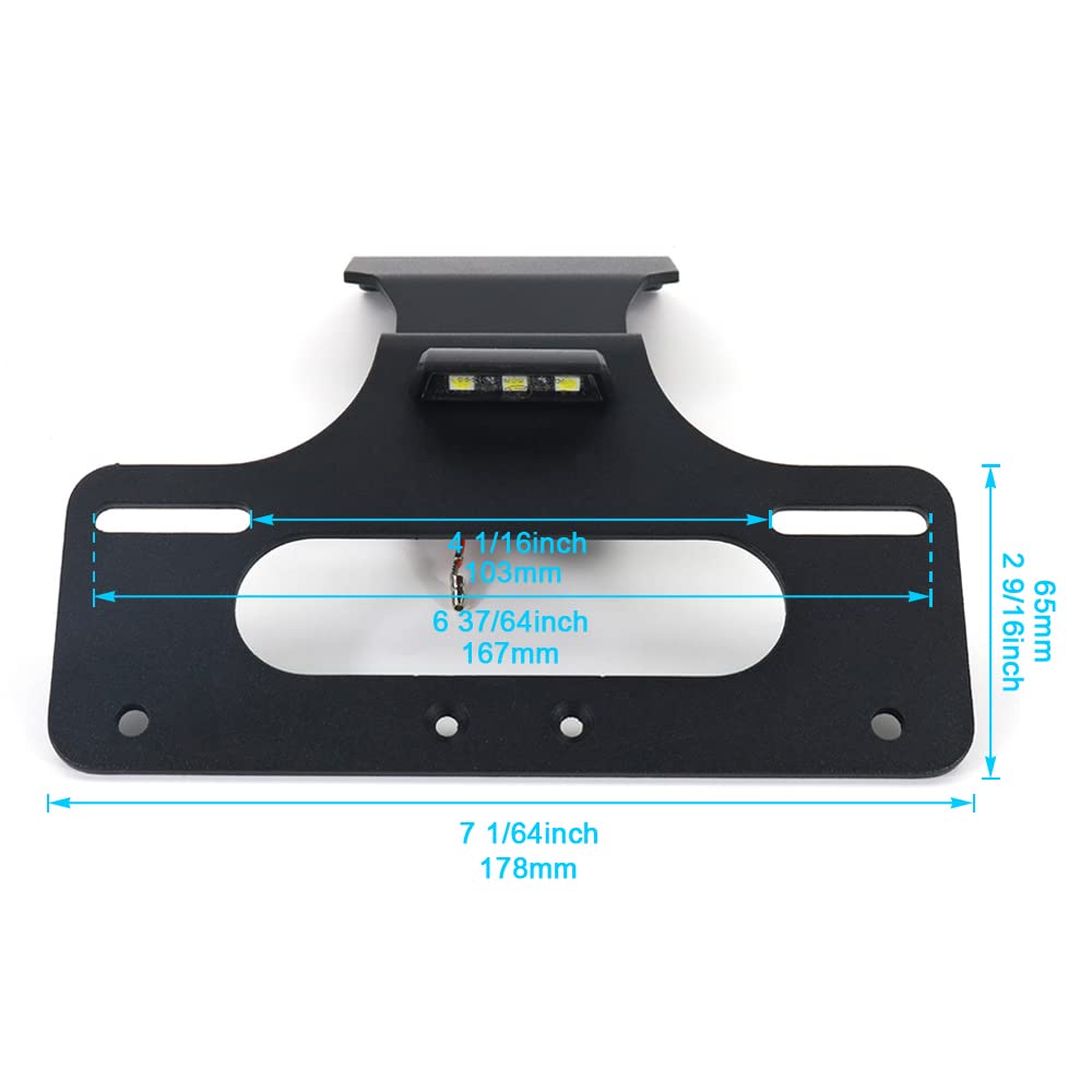Xitomer Fender Eliminator for CRF300L/RALLY 2021-2024, Aluminum, Black, with LED Light, Model FE003130