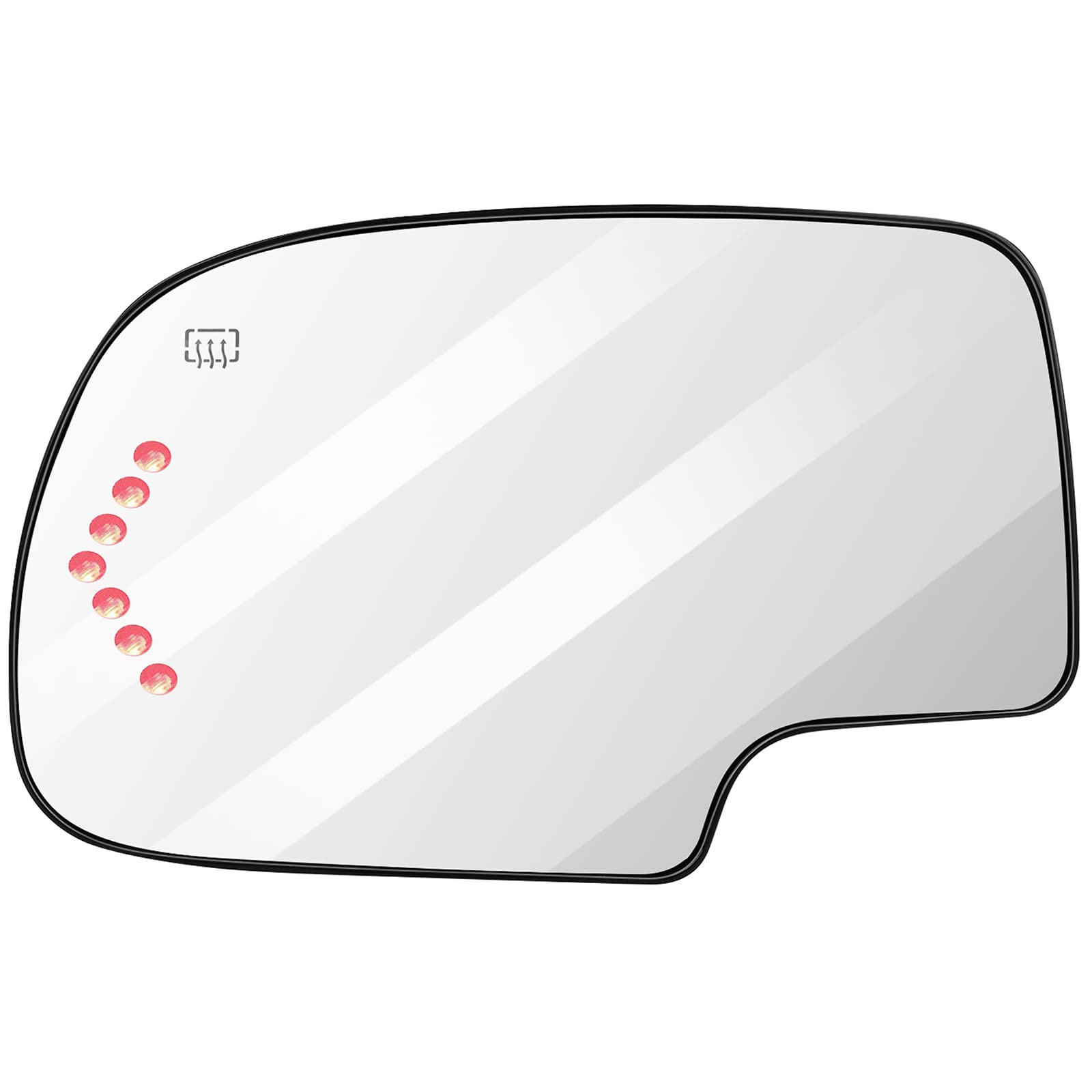 Scitoo Exterior Mirror Replacement Glass Driver Left Side Power Heated Signal Fit For 2003-2007 For Chevy Silverado Suburban For