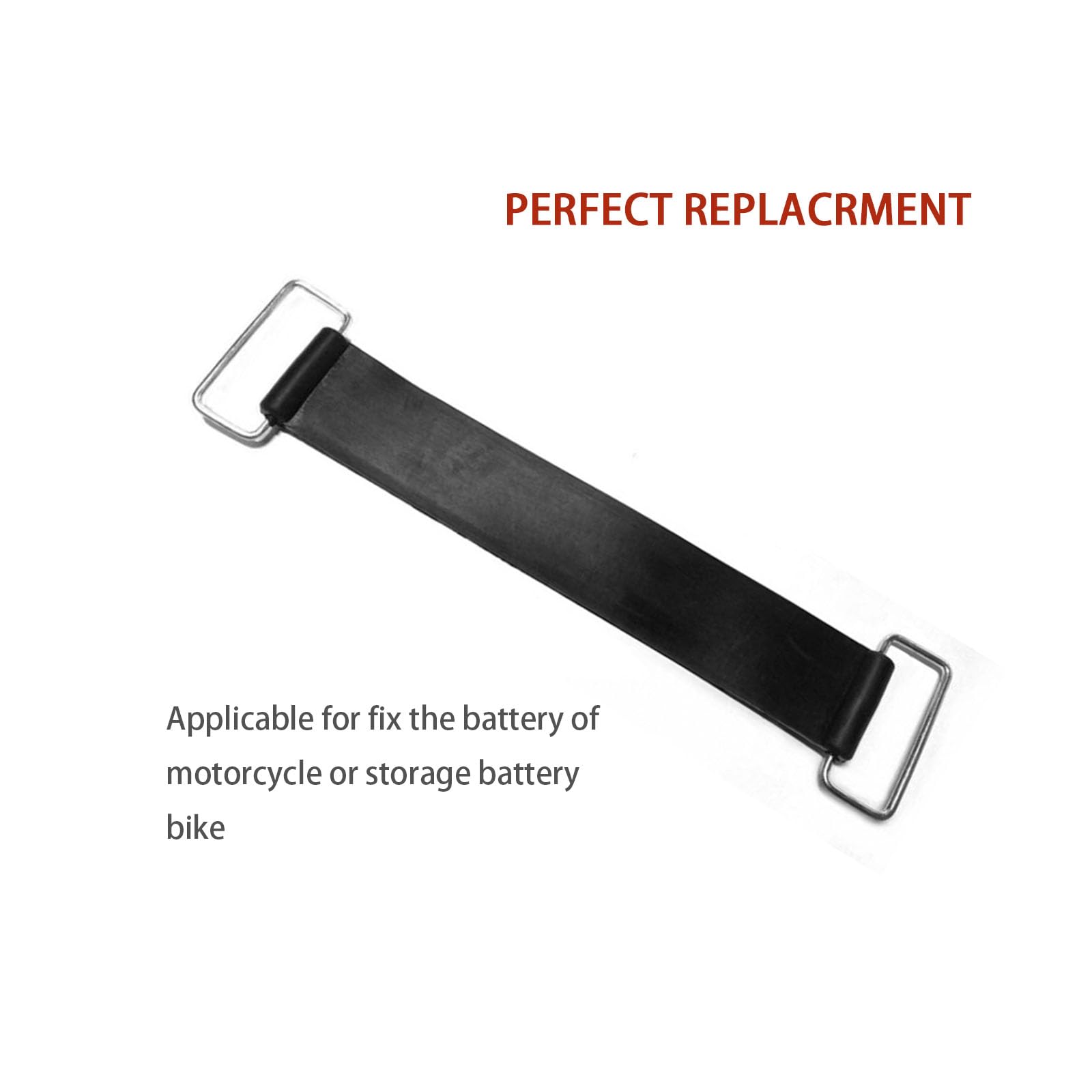 2Pcs Motorcycle Battery Rubber Band Strap,Battery Tie Down Strap,Battery Strap Replacement,Elastic Stretchable Fixed Holder,Stre