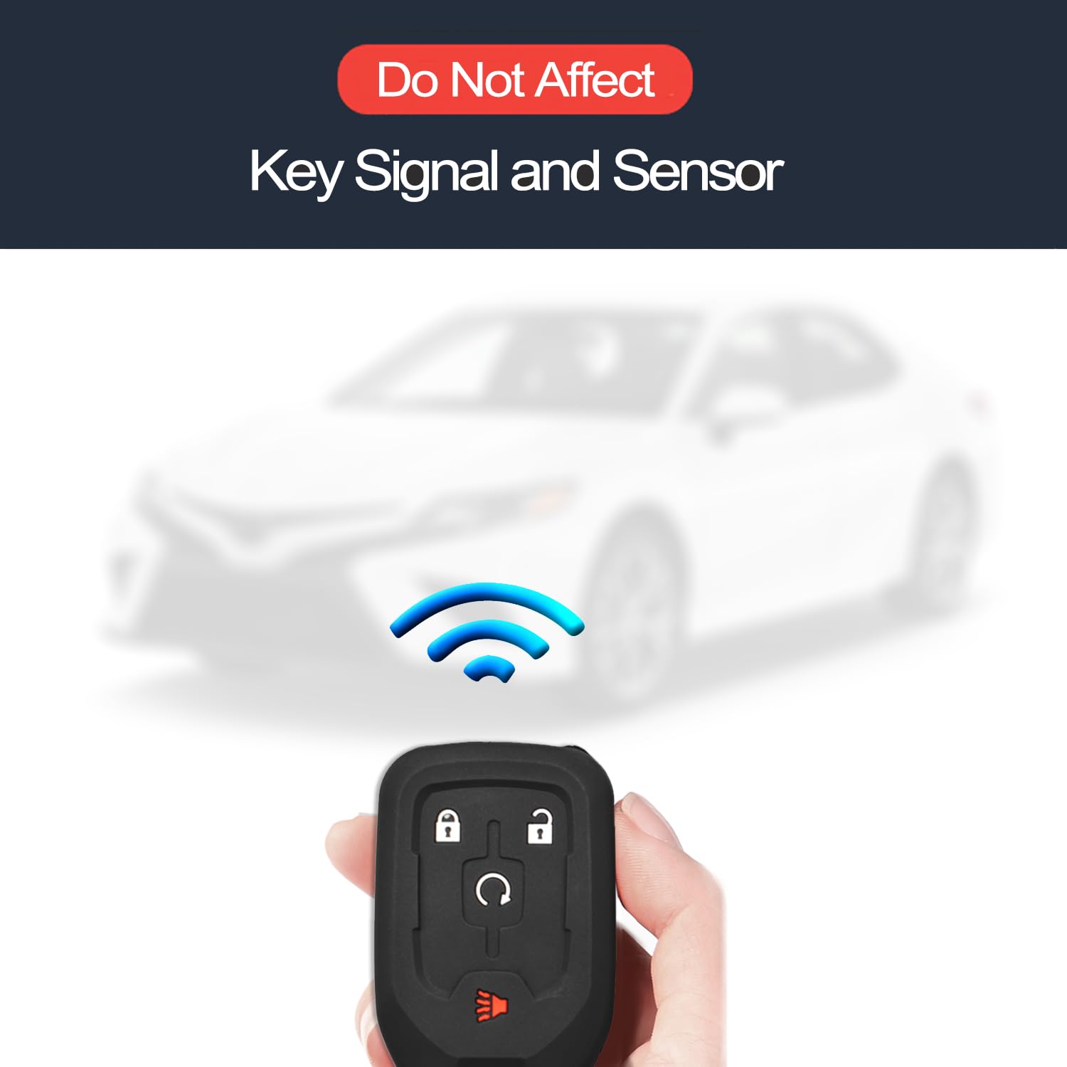 Infipar 2Pcs Compatible With Gmc Terrain Acadia Smart 4 Buttons Silicone Fob Key Case Cover Protector Keyless Remote Holder