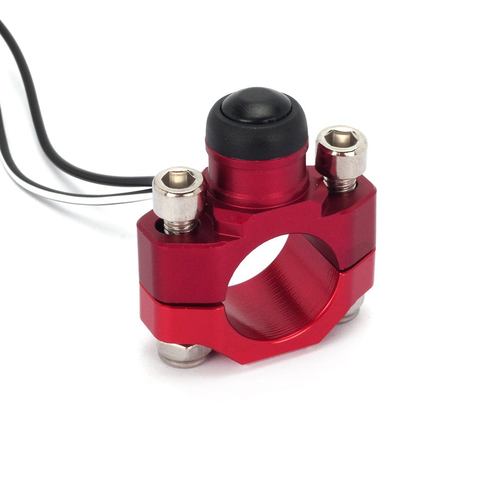 Jfg Racing Cnc Universal Motorcycle Engine Stop Start Kill Switch Button With Mounting Backplate For For Cr125 Crf250 Crf450 Xr250 - Red