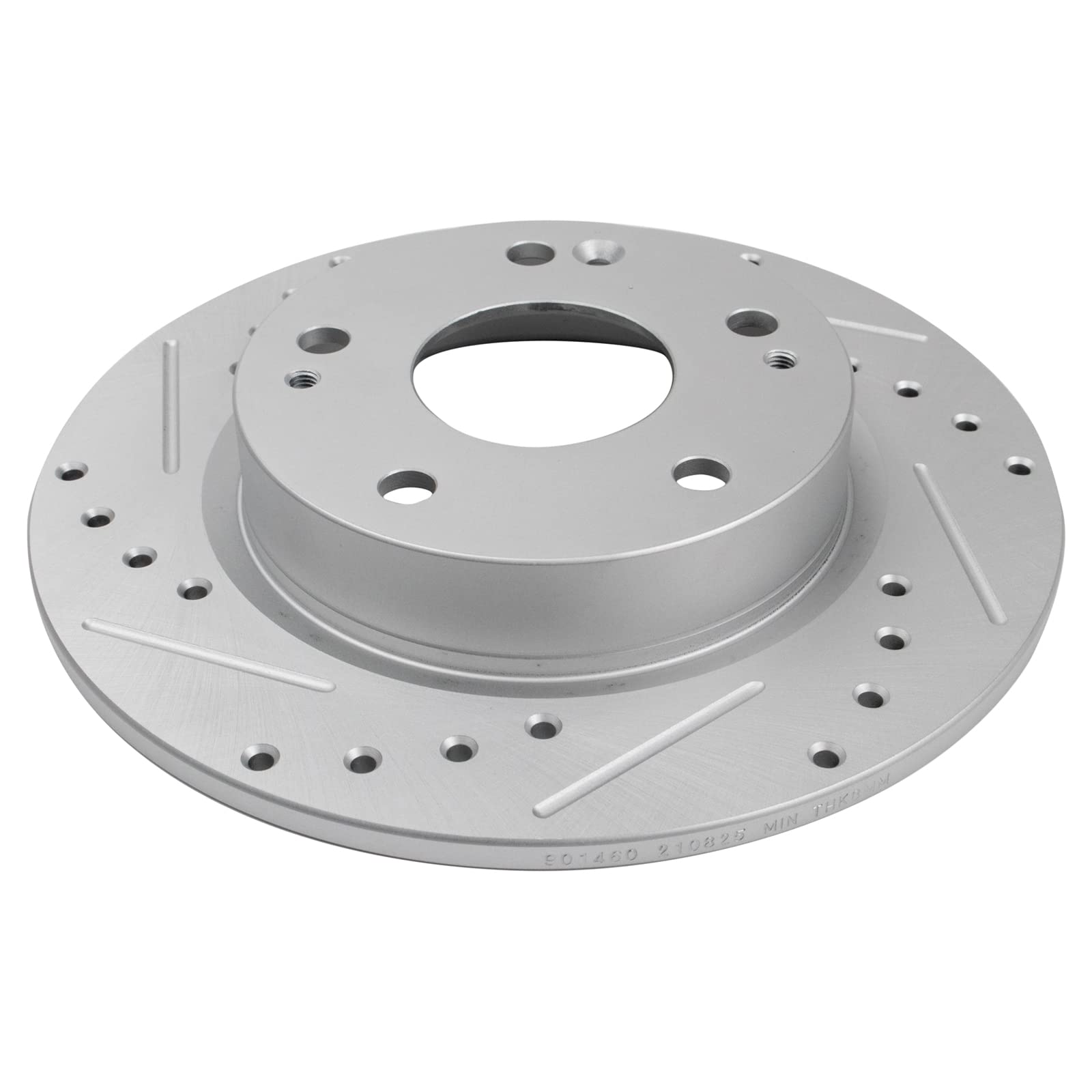 Trq Rear Performance Brake Rotors Set Solid Premium G-Coated Cross Drilled & Slotted Compatible With 2016-2023 Honda Civic 2019-
