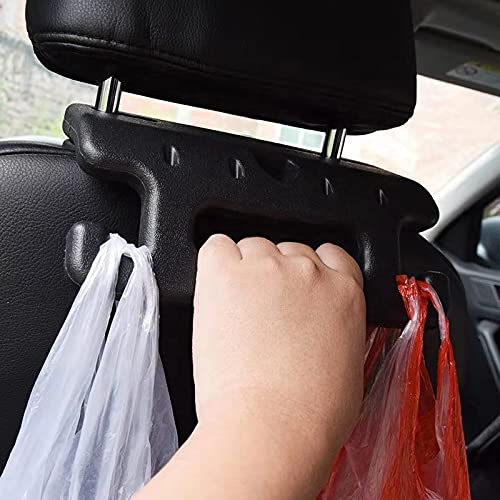 Rasikvar Car Backseat Headrest Hook Hanger Organizer with Grab Bar for Holding Handbag Coat Purse Bag Water Bottle Umbrellas Cap