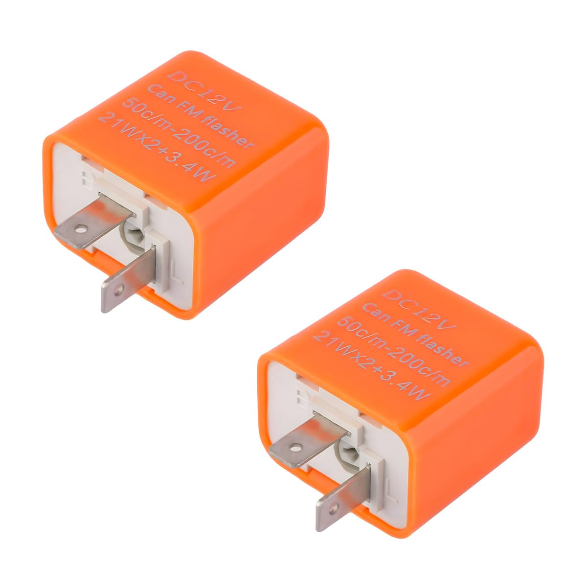 Wevdn 2PCS 12V Speed Adjustable 2 Pin LED Flasher, Electronic Flasher Relay Replacement Hazard Warn Flasher Relay, 2-Pin Hyper F