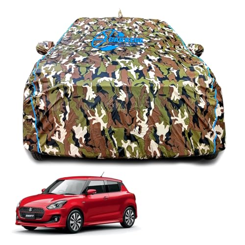 Garrege Maruti Swift 201824 Car Body Cover Waterproof With Mirror For Antenna Pocket And Soft Cotton Lining (Full Bottom Elasti